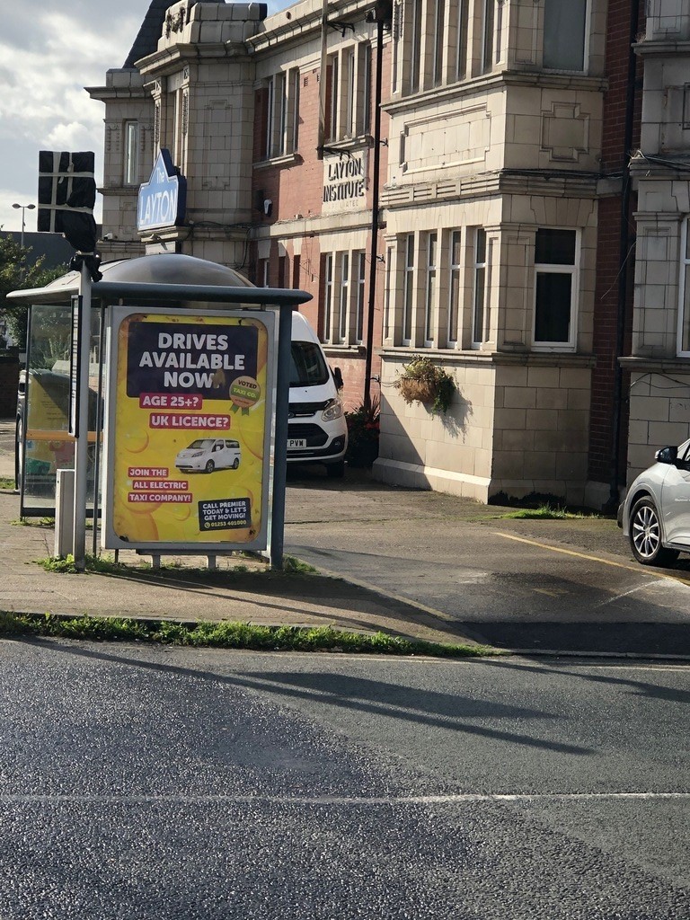 Bus shelter in Blackpool