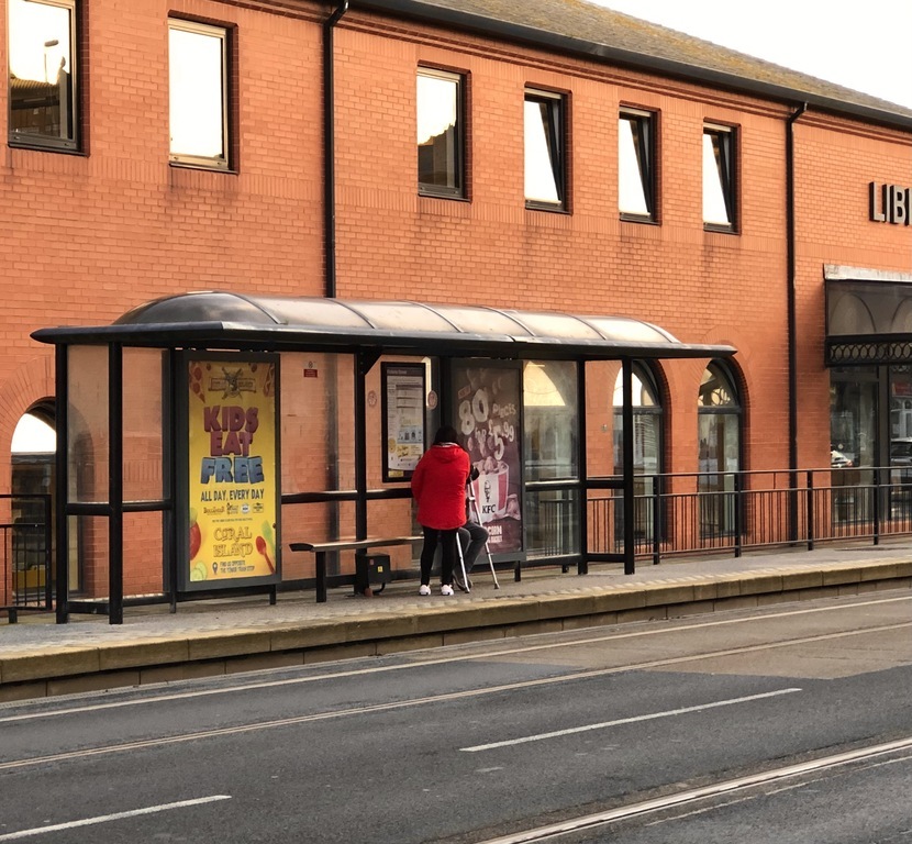 Bus shelter in Blackpool