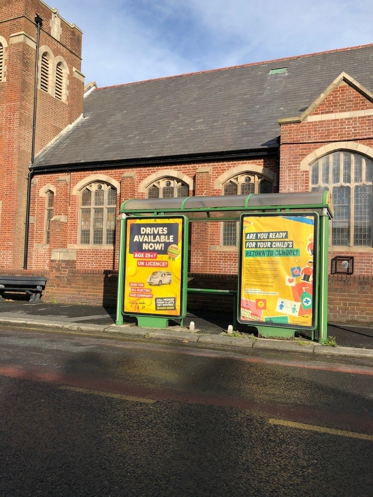 Bus shelter in Blackpool